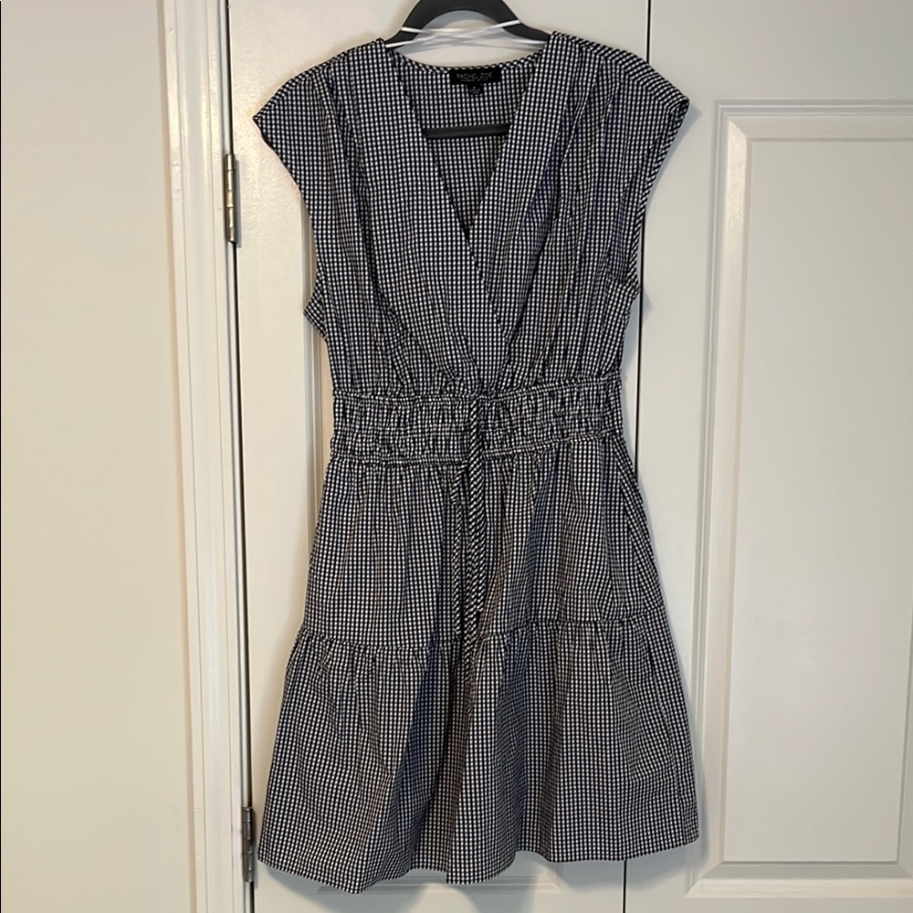 Rachel Zoe Black and White Gingham Midi Dress
